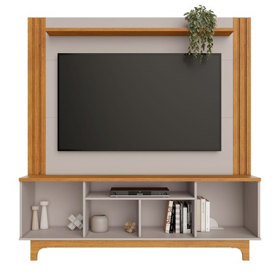 Estante para TV Até 65 Polegadas Balsamo 2 Portas 2 Prateleiras Cinamomo/Off Cinamomo - Jcm Móveis