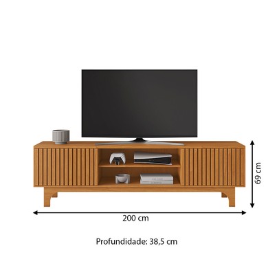 Rack para TV Até 70 Polegadas Trunfo 2 Portas 1 Prateleira Cinamomo - Jcm Móveis
