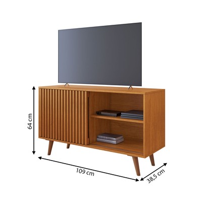 Rack para TV Até 43 Polegadas Carinho 1 Porta 1 Prateleira Cinamomo - Jcm Móveis