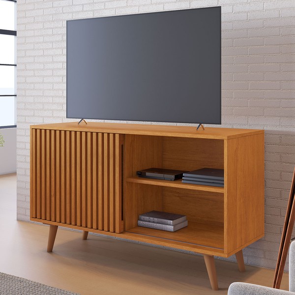 Rack para TV Até 43 Polegadas Carinho 1 Porta 1 Prateleira Cinamomo - Jcm Móveis