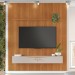 Painel para TV Até 75 Polegadas Riso 2 Portas 1 Prateleira Cinamomo/Off Cinamomo - Jcm Móveis