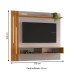Painel para TV Até 65 Polegadas Agrado 3 Prateleiras com Led Off Cinamomo/Cinamomo - Jcm Móveis