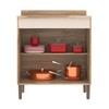 Balcão de Cozinha 80 Cm 2 Portas Carvalho Oak/Cristalo - Decibal