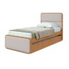 Cama Solteiro Loop com Auxiliar Amêndoa Clean - Móveis Lopas