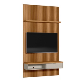 Painel para TV Até 60 Polegadas 1 Porta 140 Cm Nature Ripado/Off White - Linea Brasil
