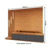 Estante para TV Até 65 Polegadas Escandinávia 4 Portas com Led Cinamomo/Grafite - Panorama Móveis