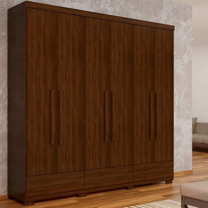 Guarda-Roupa Casal 6 Portas 7 Gavetas Lexus Jacarandá - Robel