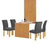 Mesa de Jantar 4 Lugares Bella Canela com Vidro Ripado Cinamomo/Off White/Cinza - Cel Móveis