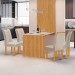 Mesa de Jantar 4 Lugares Bella Arizona com Vidro Ripado Cinamomo/Off White/Boucle Bege - Cel Móveis