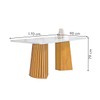 Mesa de Jantar 6 Lugares Stella com Vidro Ripado Cinamomo/Off White/Bege Escuro - Cel Móveis