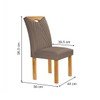 Mesa de Jantar 6 Lugares Stella com Vidro Ripado Cinamomo/Off White/Bege Escuro - Cel Móveis