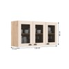 Armário de Cozinha Aéreo 3 Portas com Vidro Carvalho Oak/Cristalo - Decibal