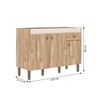 Balcão de Cozinha para Pia 3 Portas 1 Gaveta Carvalho Oak/Cristalo - Decibal