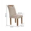 Mesa de Jantar 6 Lugares Stella com Vidro Ripado Chocolate/Off White/Boucle Bege - Cel Móveis
