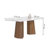 Mesa de Jantar 6 Lugares Stella com Vidro Ripado Chocolate/Off White/Boucle Bege - Cel Móveis
