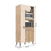 Armário de Cozinha 4 Portas 1 Gaveta Carvalho Oak/Cristalo - Decibal