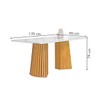 Mesa de Jantar 6 Lugares Stella Canela com Vidro Ripado Cinamomo/Off White/Boucle Bege - Cel Móveis