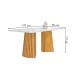 Mesa de Jantar 6 Lugares Stella Canela com Vidro Ripado Cinamomo/Off White/Boucle Cinza - Cel Móveis