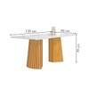 Mesa de Jantar 4 Lugares Stella com Vidro Ripado Cinamomo/Off White/Marrom - Cel Móveis