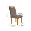 Mesa de Jantar 4 Lugares Stella com Vidro Ripado Cinamomo/Off White/Bege Escuro - Cel Móveis