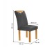 Mesa de Jantar 4 Lugares Stella com Vidro Ripado Cinamomo/Off White/Boucle Cinza - Cel Móveis