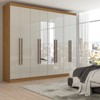 Guarda-Roupa Casal 52gr8000e 8 Portas 8 Prateleiras Cinamomo/Off White - Rodial