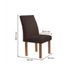Mesa de Jantar 4 Lugares Stella Canela com Vidro Ripado Chocolate/Off White/Marrom - Cel Móveis