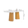 Mesa de Jantar 4 Lugares Stella Canela com Vidro Ripado Cinamomo/Off White/Boucle  - Cel Móveis