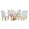 Mesa de Jantar 6 Lugares Manuela Arizona com Vidro Cinamomo/Off White/Boucle Gelo - Cel Móveis