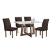 Mesa de Jantar 4 Lugares Arizona Canela com Vidro Chocolate/Off White/Marrom 20766 - Cel Móveis