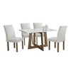 Mesa de Jantar 4 Lugares Arizona Canela com Vidro Chocolate/Off White/Boucle Gelo 20766 - Cel Móveis