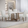 Mesa de Jantar 4 Lugares Arizona Canela com Vidro Chocolate/Off White/Boucle Gelo 20766 - Cel Móveis
