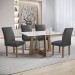 Mesa de Jantar 4 Lugares Arizona Canela com Vidro Chocolate/Off White/Boucle Cinza 20766 - Cel Móveis