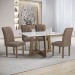 Mesa de Jantar 4 Lugares Arizona com Vidro  Chocolate/Off White/Bege Escuro 20767 - Cel Móveis