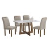 Mesa de Jantar 4 Lugares Arizona com Vidro Chocolate/Off White/Bege Claro 20767 - Cel Móveis