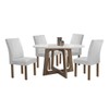 Mesa de Jantar 4 Lugares Arizona Canela com Vidro Chocolate/Off White/Boucle Gelo 20770 - Cel Móveis