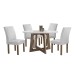 Mesa de Jantar 4 Lugares Arizona Canela com Vidro Chocolate/Off White/Boucle Gelo 20770 - Cel Móveis