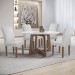 Mesa de Jantar 4 Lugares Arizona Canela com Vidro Chocolate/Off White/Boucle Gelo 20770 - Cel Móveis