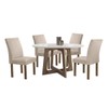 Mesa de Jantar 4 Lugares Arizona Canela com Vidro Chocolate/Off White/Boucle Bege 20770 - Cel Móveis
