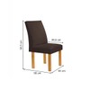 Mesa de Jantar 4 Lugares Arizona Canela com Vidro Cinamomo/Off White/Veludo Marrom 20770  - Cel Móveis