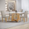 Mesa de Jantar 4 Lugares Arizona Canela com Vidro Cinamomo/Off White/Veludo Bege Claro 20770 - Cel Móveis