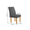 Mesa de Jantar 4 Lugares Arizona Canela com Vidro Cinamomo/Off White/Veludo Cinza 20770 - Cel Móveis