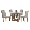 Mesa de Jantar 4 Lugares Arizona com Vidro Chocolate/Off White/Bege Claro 20771- Cel Móveis