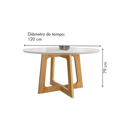 Mesa de Jantar 4 Lugares Arizona com Vidro Cinamomo/Off White/Bege Escuro 20771 - Cel Móveis