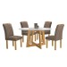 Mesa de Jantar 4 Lugares Arizona com Vidro Cinamomo/Off White/Bege Escuro 20771 - Cel Móveis