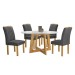 Mesa de Jantar 4 Lugares Arizona com Vidro Cinamomo/Off White/Cinza 20771  - Cel Móveis