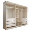Guarda-Roupa Casal Madalena 6 Portas 6 Gavetas 100% Mdf com Espelho Off White - Panorama Móveis