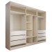 Guarda-Roupa Casal Madalena 6 Portas 6 Gavetas 100% Mdf com Espelho Off White - Panorama Móveis