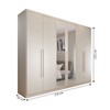 Guarda-Roupa Casal Madalena 6 Portas 6 Gavetas 100% Mdf com Espelho Off White - Panorama Móveis