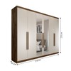 Guarda-Roupa Casal Madalena 6 Portas 6 Gavetas 100% Mdf com Espelho Brauna/Off White - Panorama Móveis
